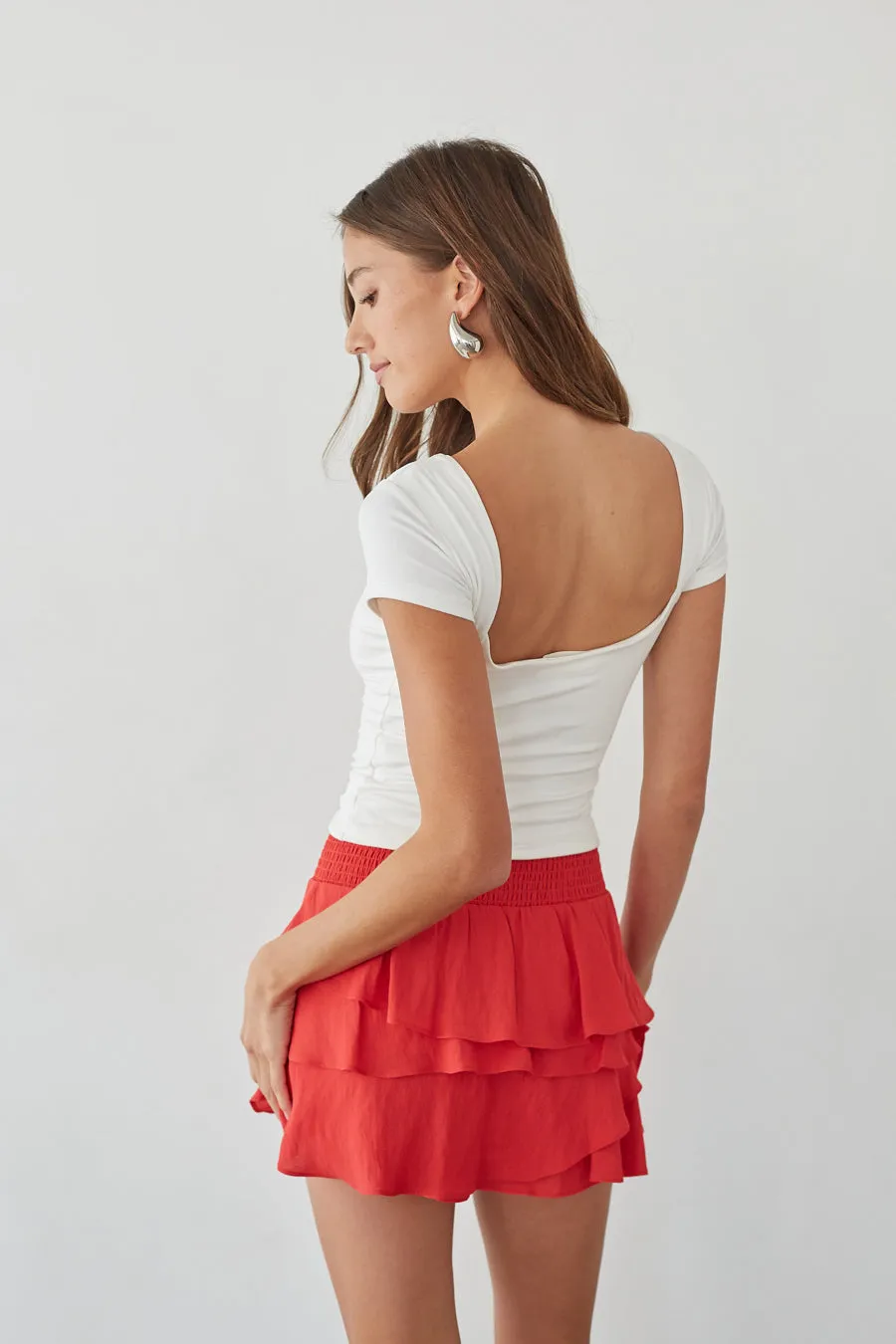 Daytona High-Rise Tiered Ruffle Skort minimal vibe