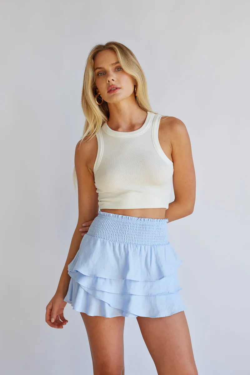 Daytona High-Rise Tiered Ruffle Skort minimal vibe