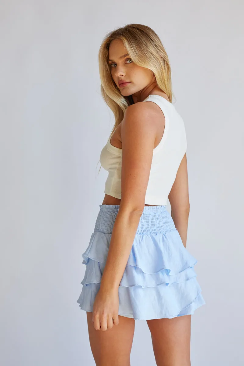 Daytona High-Rise Tiered Ruffle Skort minimal vibe
