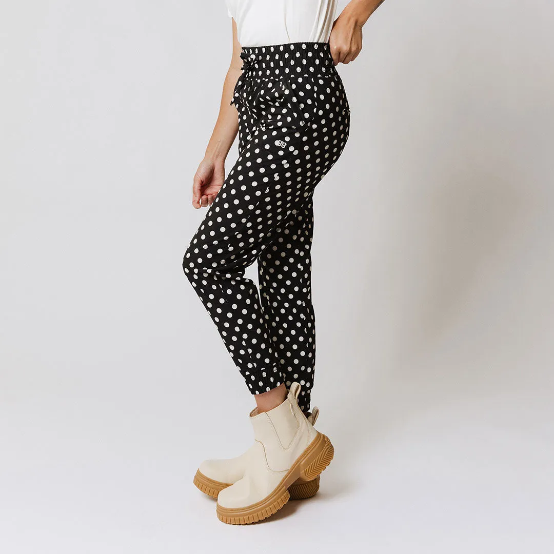 Destination Joggers, Black Polka Dot active flex