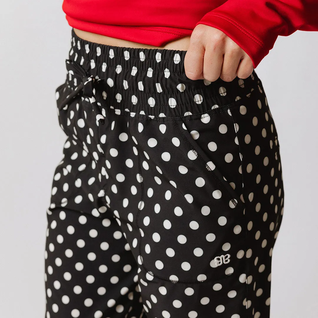 Destination Joggers, Black Polka Dot active flex