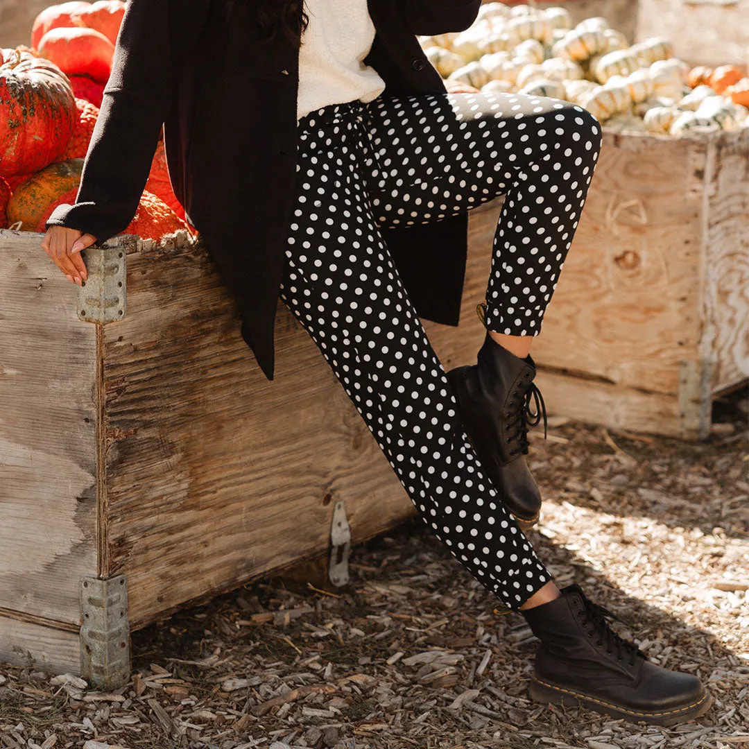 Destination Joggers, Black Polka Dot active flex