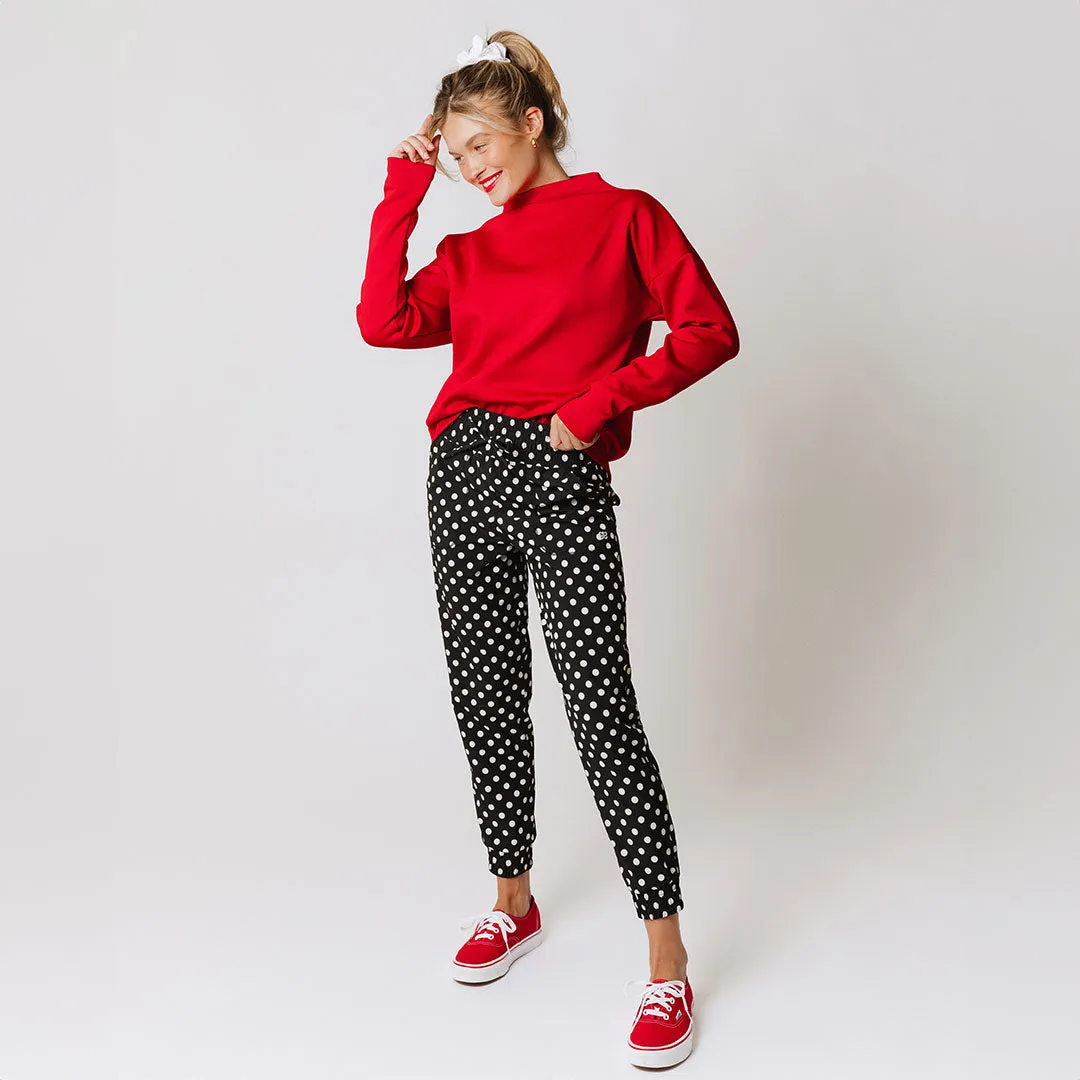 Destination Joggers, Black Polka Dot active flex