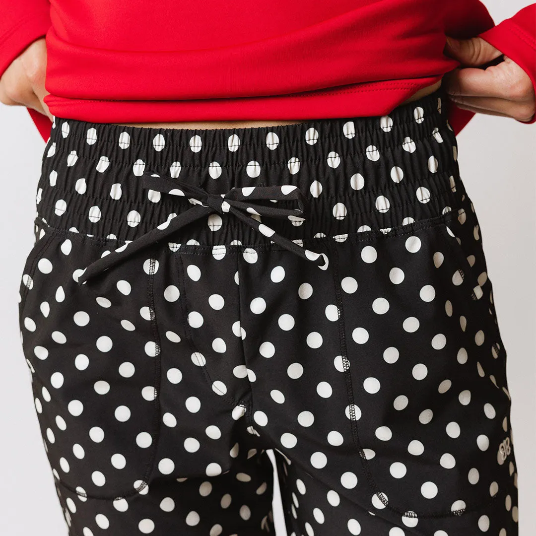 Destination Joggers, Black Polka Dot active flex
