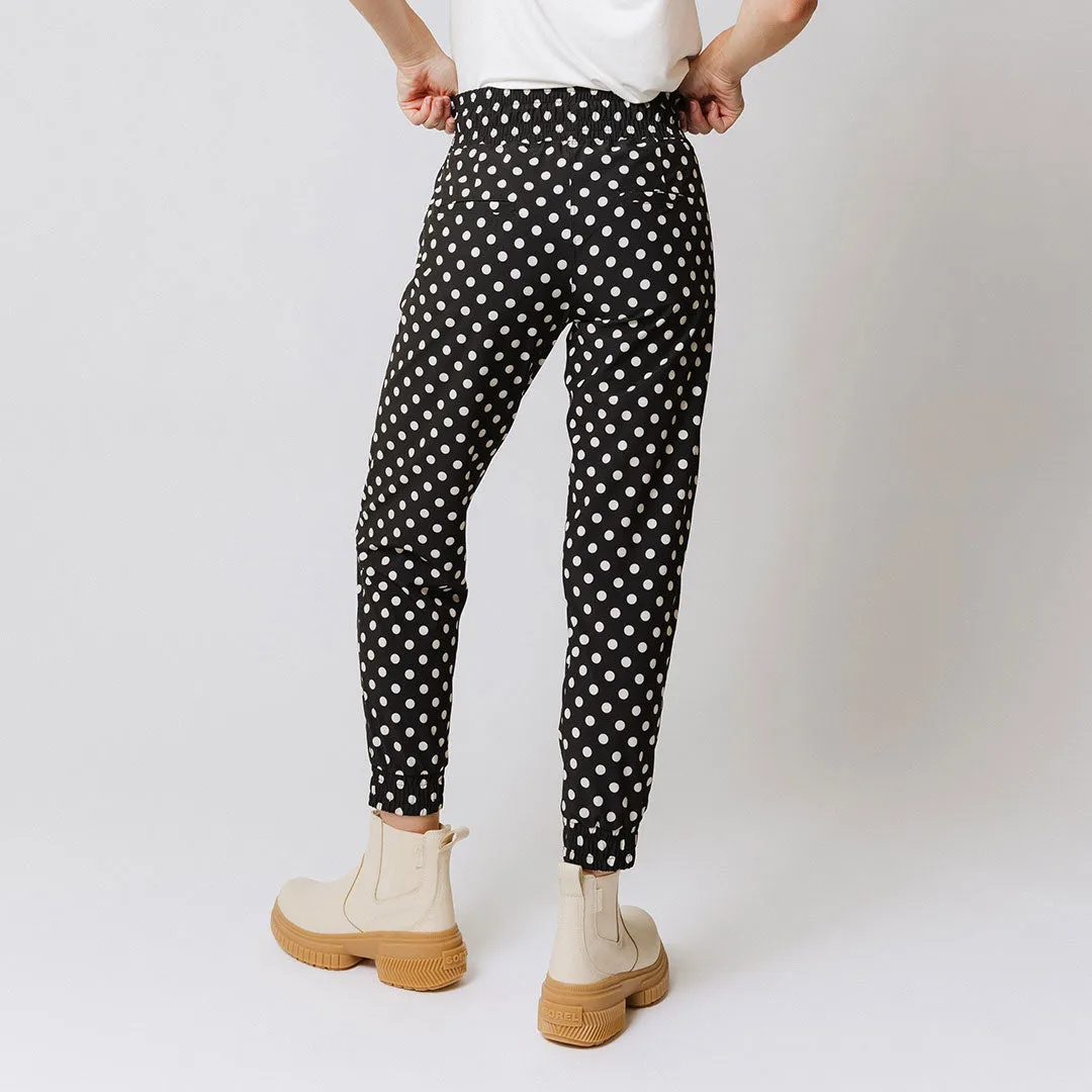 Destination Joggers, Black Polka Dot active flex