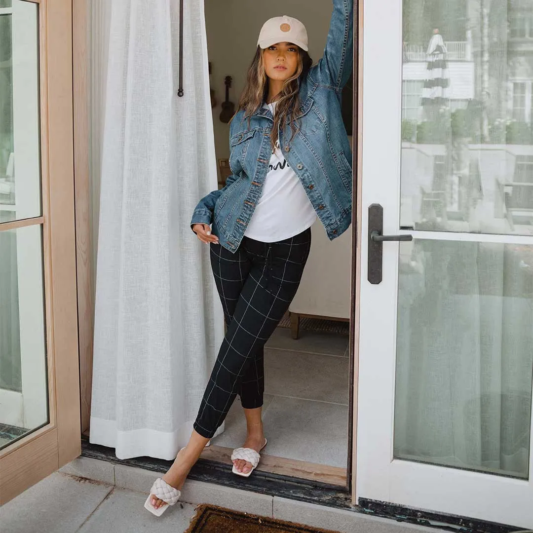 Destination Joggers, Black Windowpane feel strong