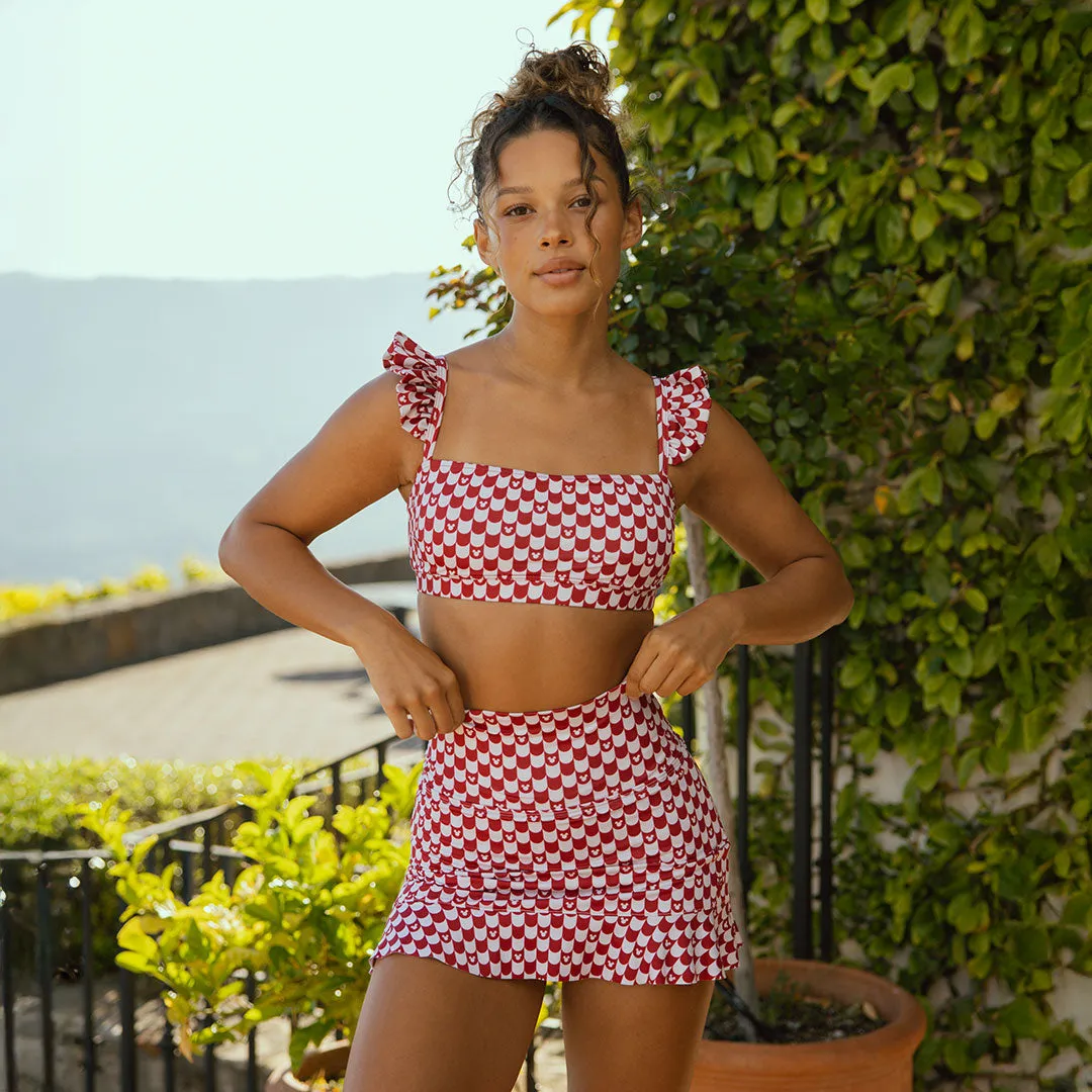 Disney High-Waisted Swim Skirt, Mickey Scallop lake mood