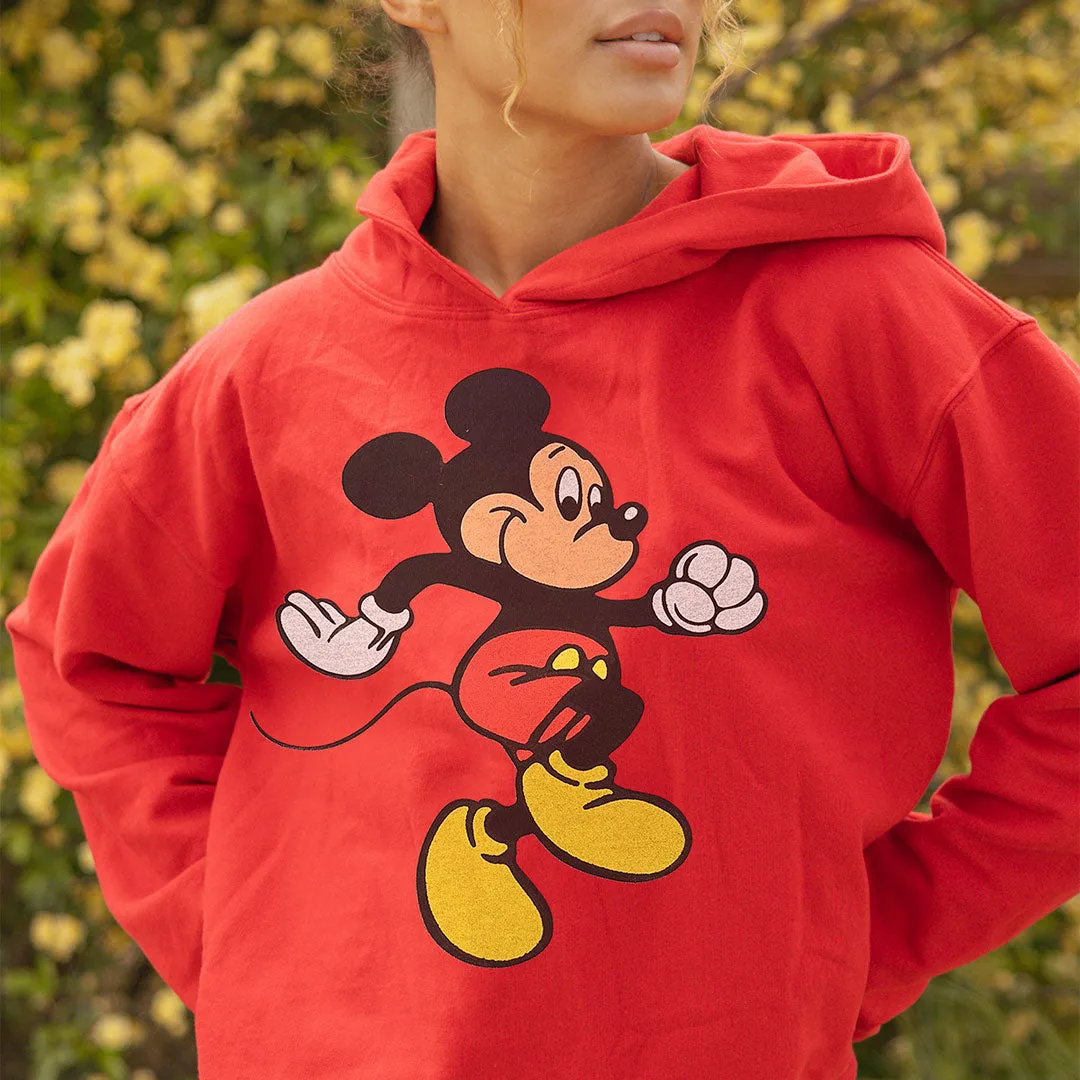 Disney Mickey Boyfriend Hoodie, Red simple mood