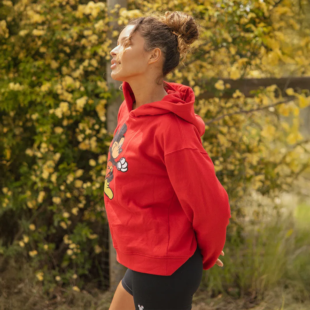 Disney Mickey Boyfriend Hoodie, Red simple mood