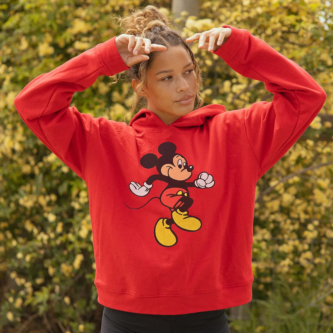 Disney Mickey Boyfriend Hoodie, Red simple mood
