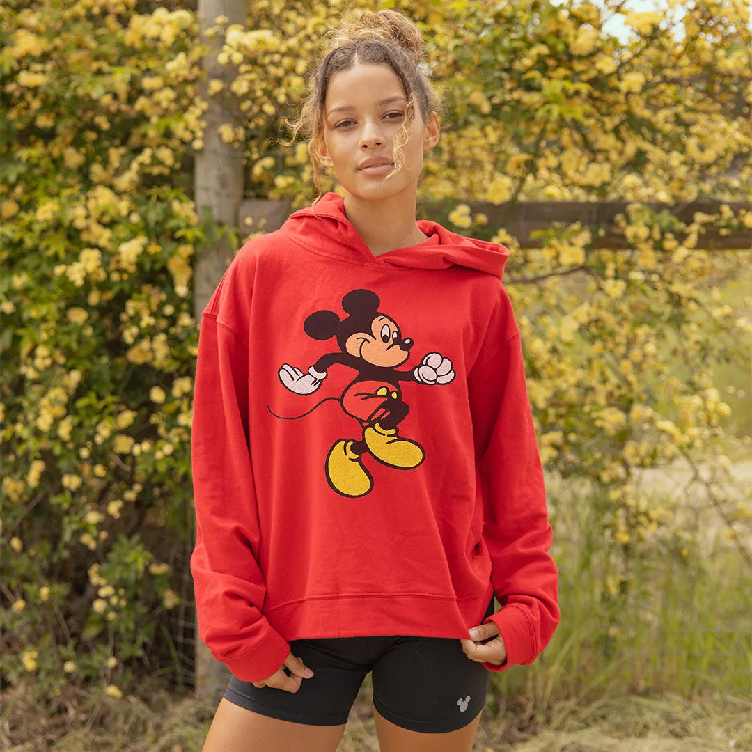 Disney Mickey Boyfriend Hoodie, Red simple mood