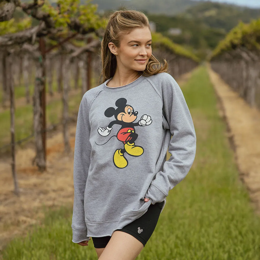Disney Mickey Long Crew Sweatshirt, Grey car ready
