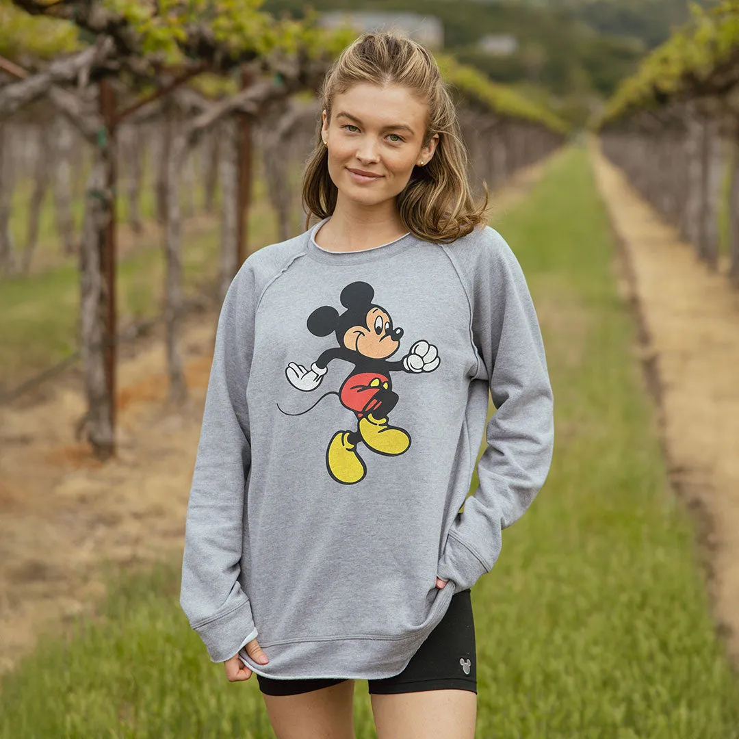 Disney Mickey Long Crew Sweatshirt, Grey car ready