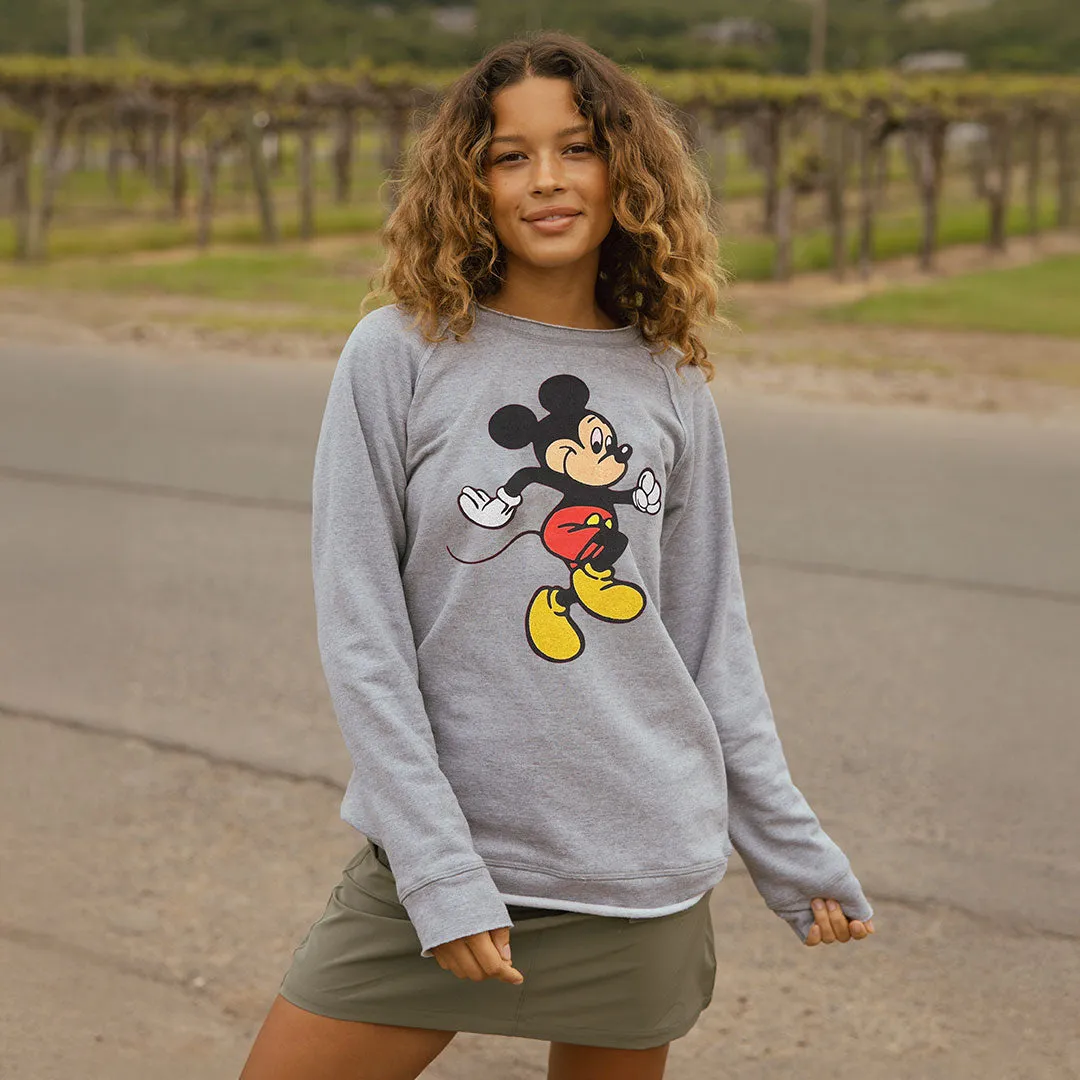 Disney Mickey Long Crew Sweatshirt, Grey car ready