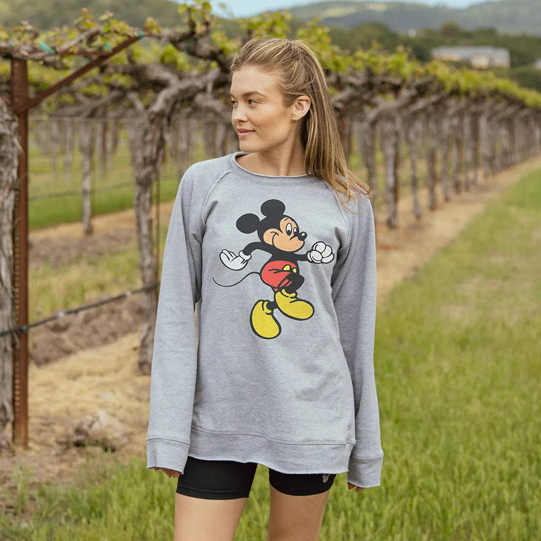 Disney Mickey Long Crew Sweatshirt, Grey car ready