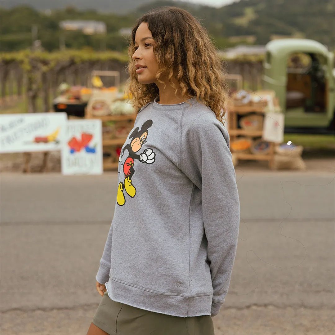 Disney Mickey Long Crew Sweatshirt, Grey car ready