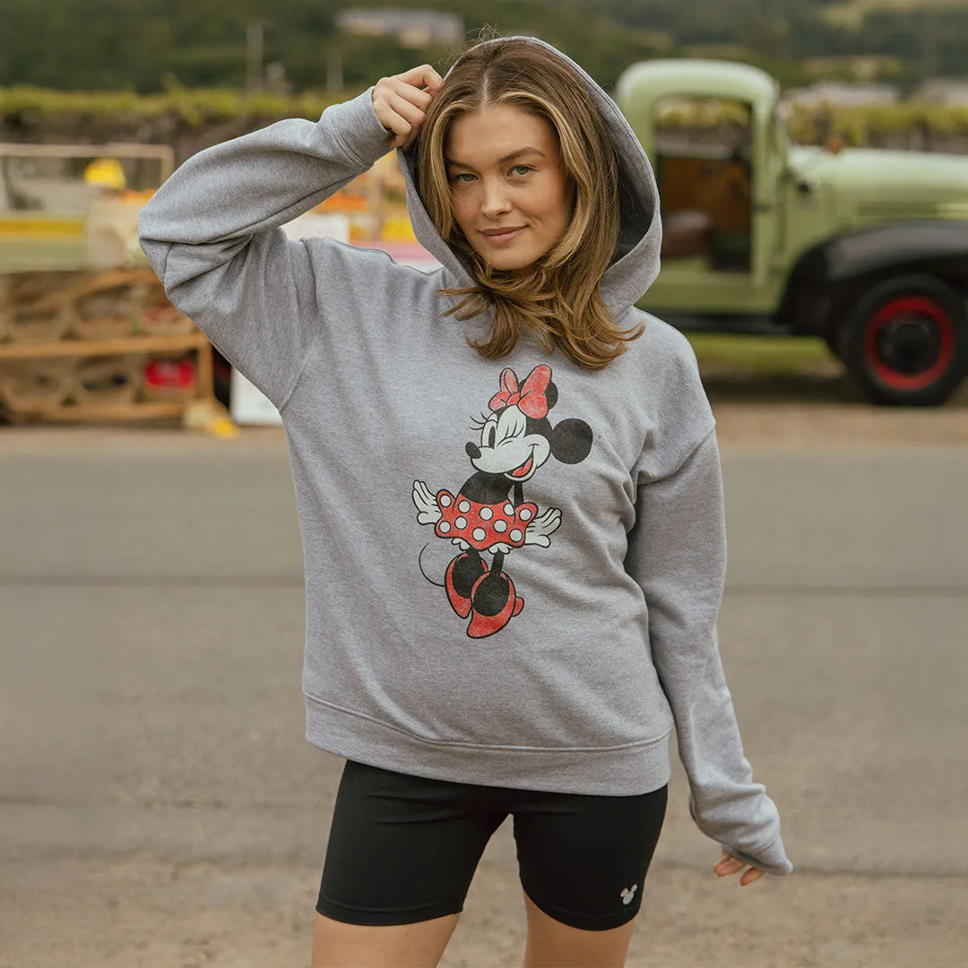 Disney Minnie Boyfriend Hoodie, Grey retro vibe