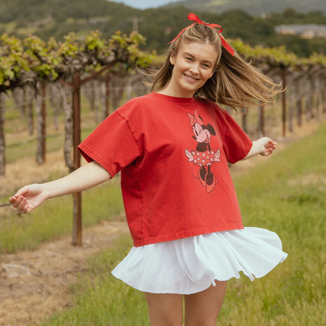 Disney Minnie Oversized Tee, Red vintage art