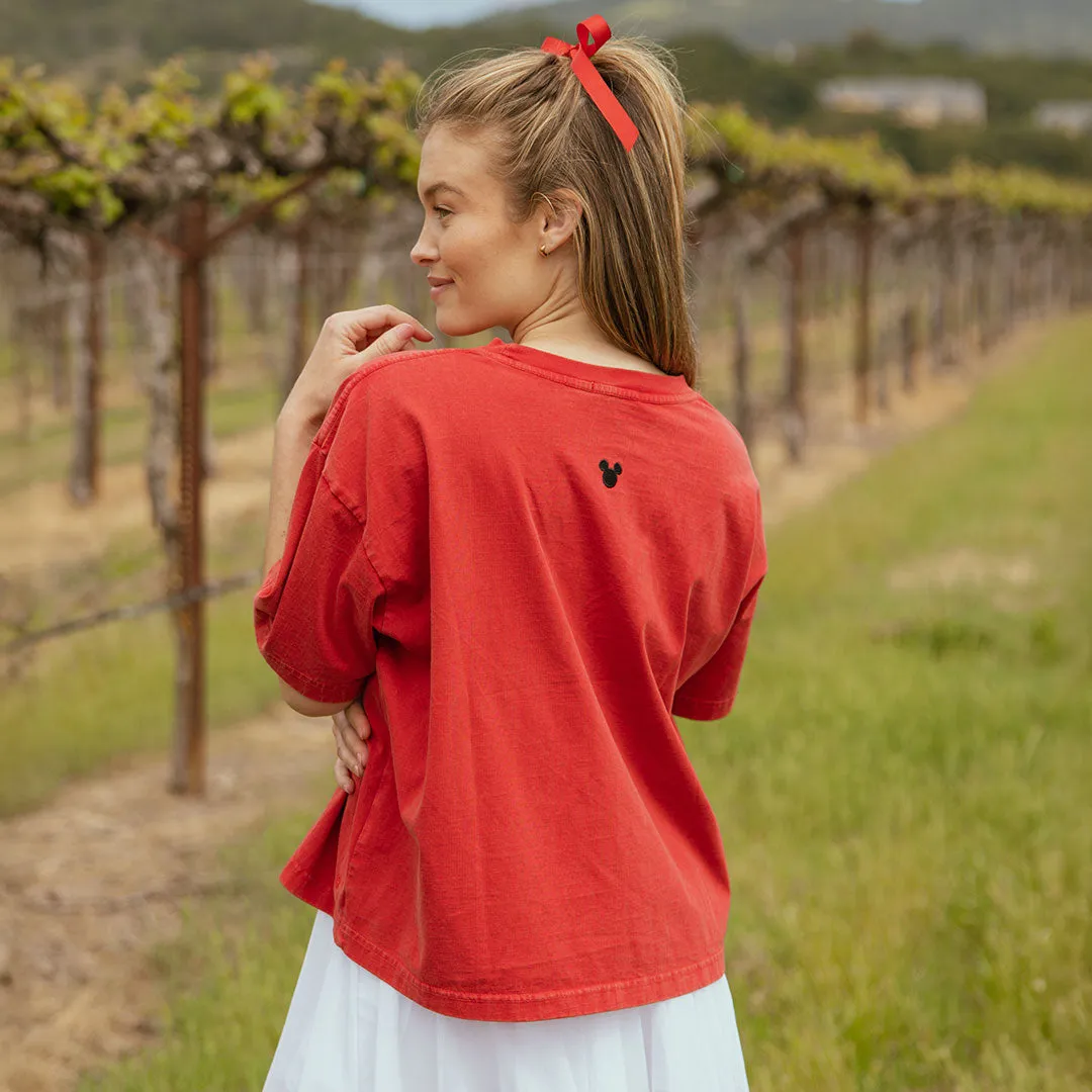 Disney Minnie Oversized Tee, Red vintage art