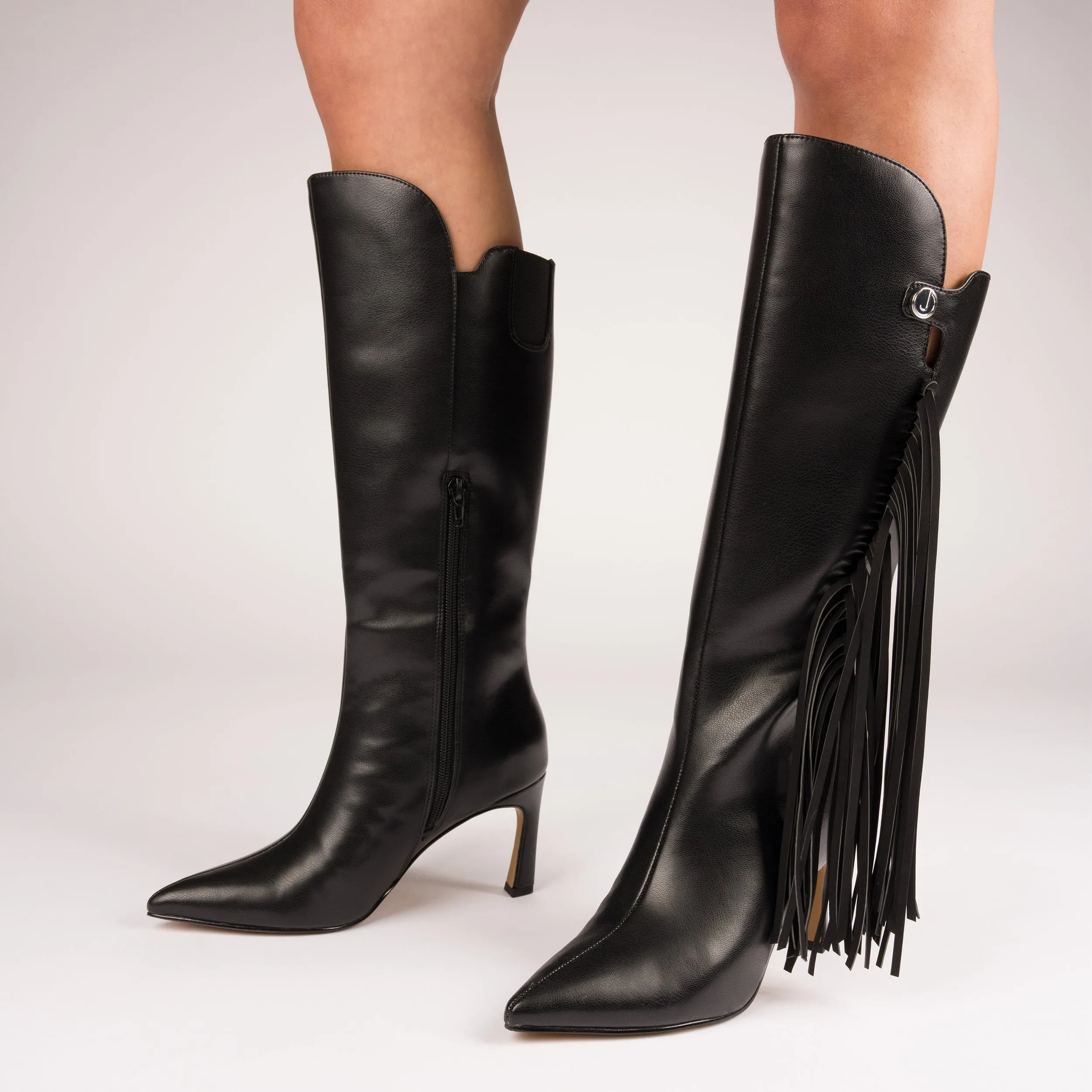 DOLLY KNEE HIGH TASSEL BOOTS high shaft
