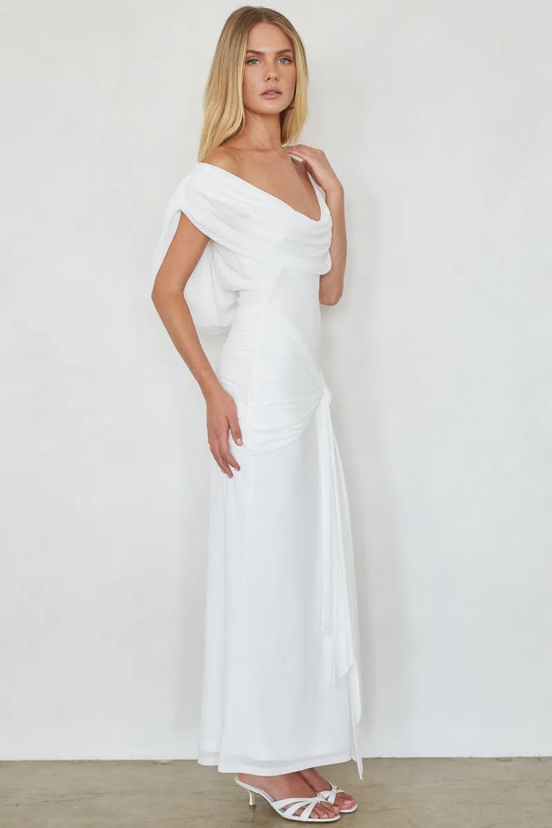 Dorit Mesh Tie Waist Maxi Dress cozy touch