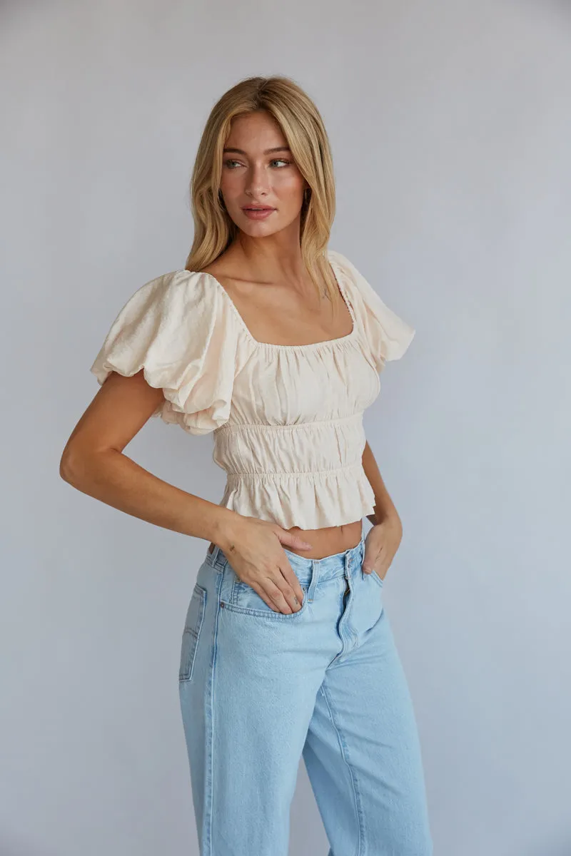 Dottie Ruffle Crop Top bra safe
