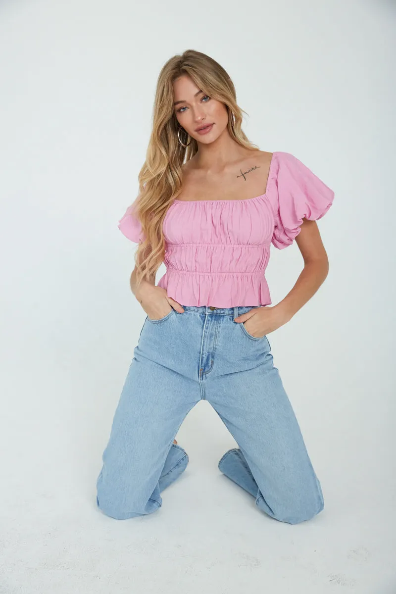 Dottie Ruffle Crop Top bra safe