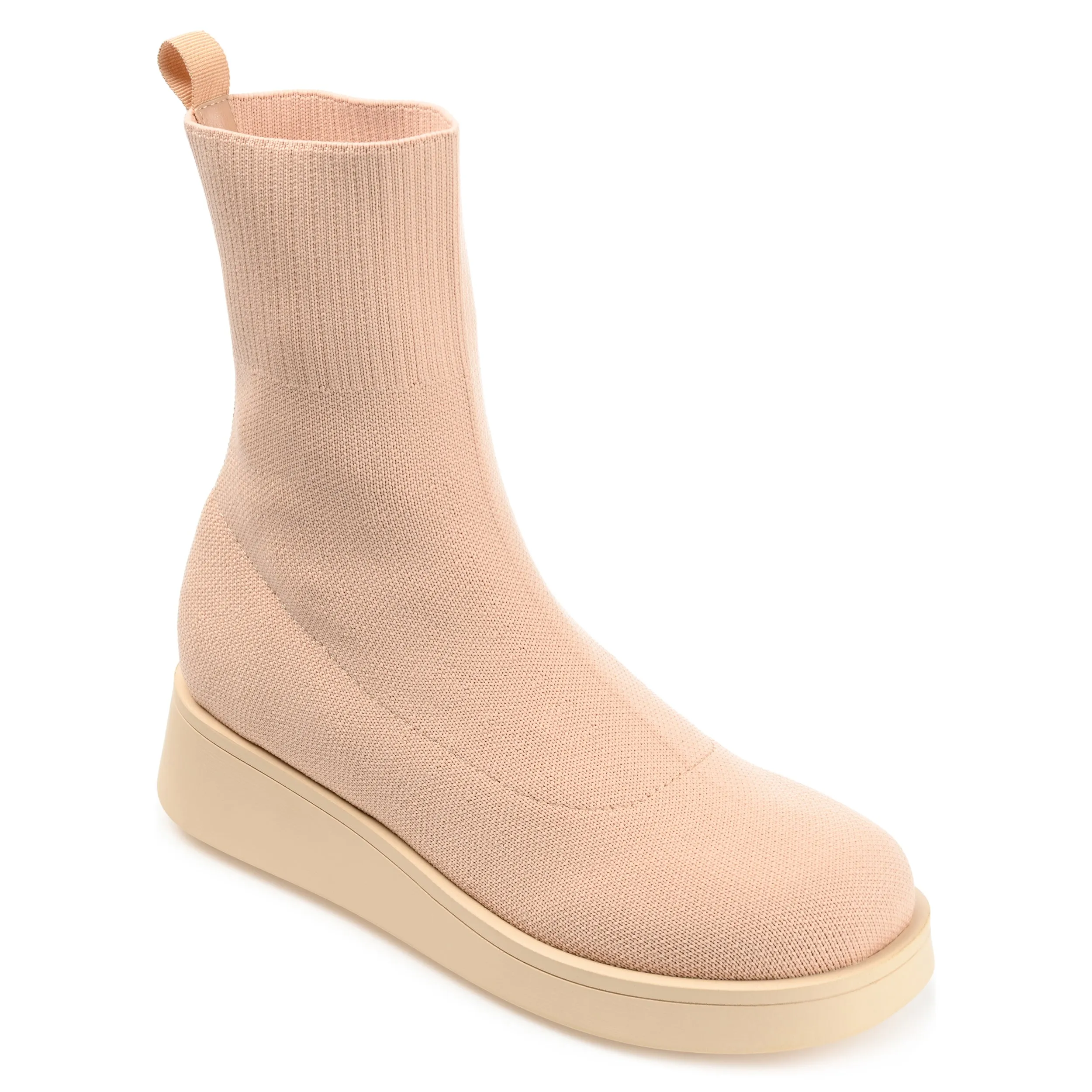 EBBY PLATFORM SOCK BOOT IN KNIT FABRIC stance look