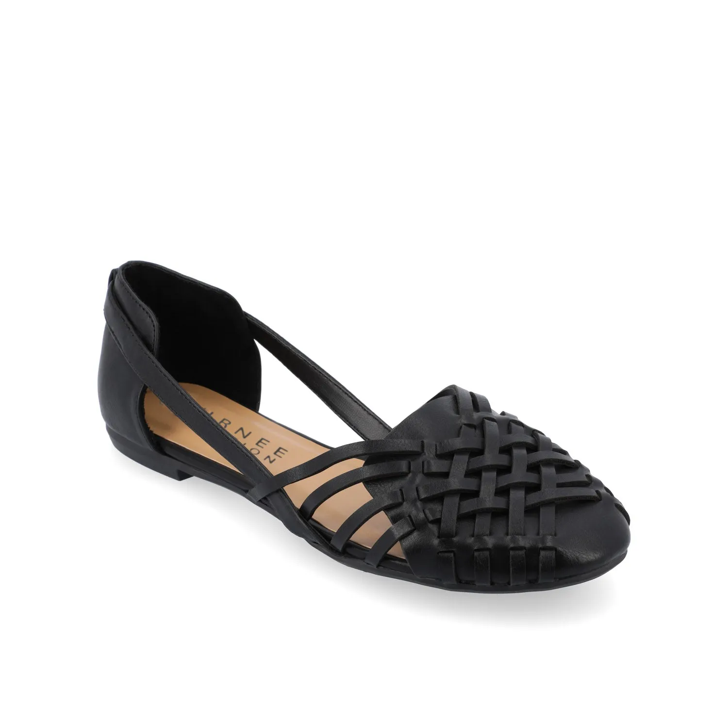 EKKO WOVEN FLATS IN FAUX LEATHER brunch mood