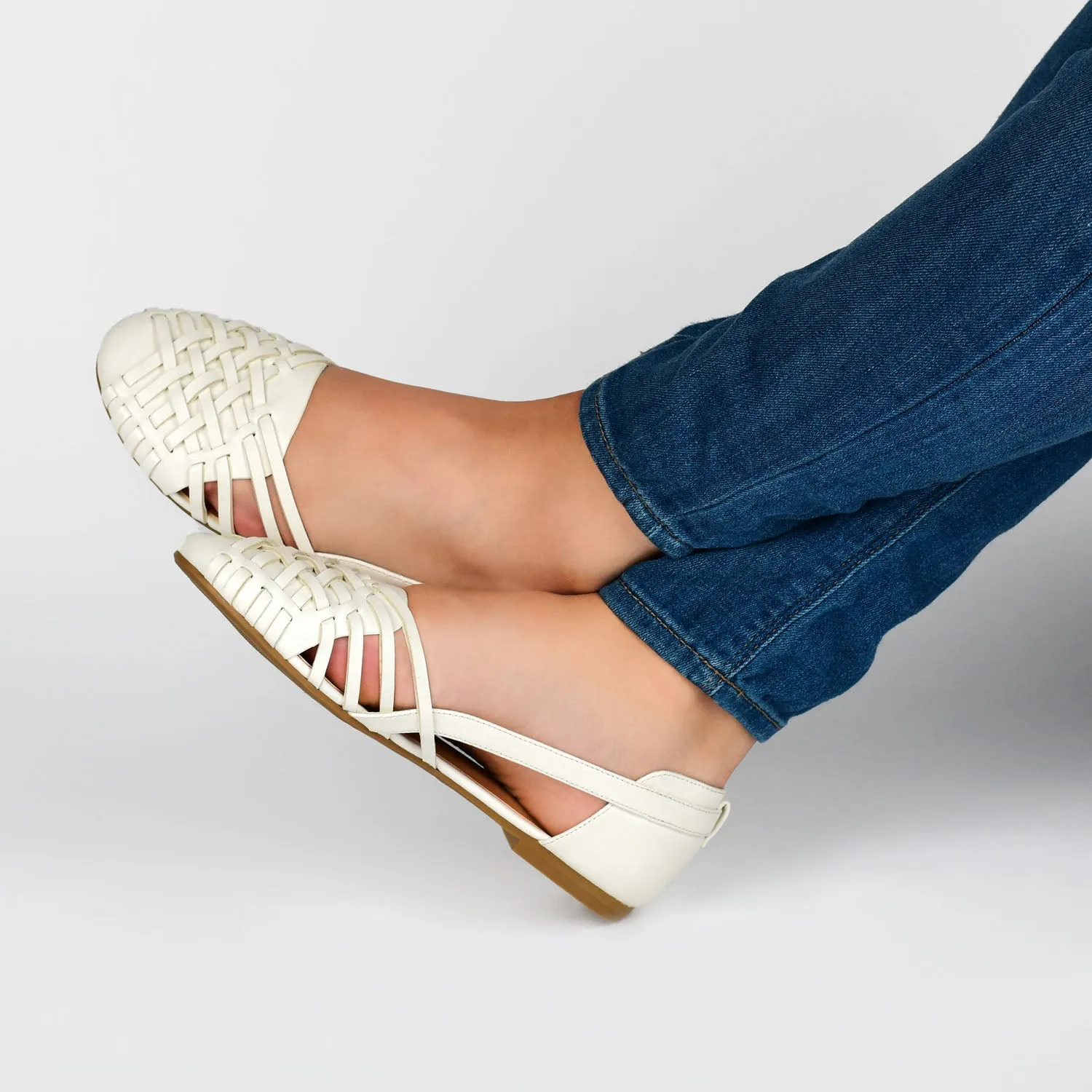 EKKO WOVEN FLATS IN FAUX LEATHER brunch mood