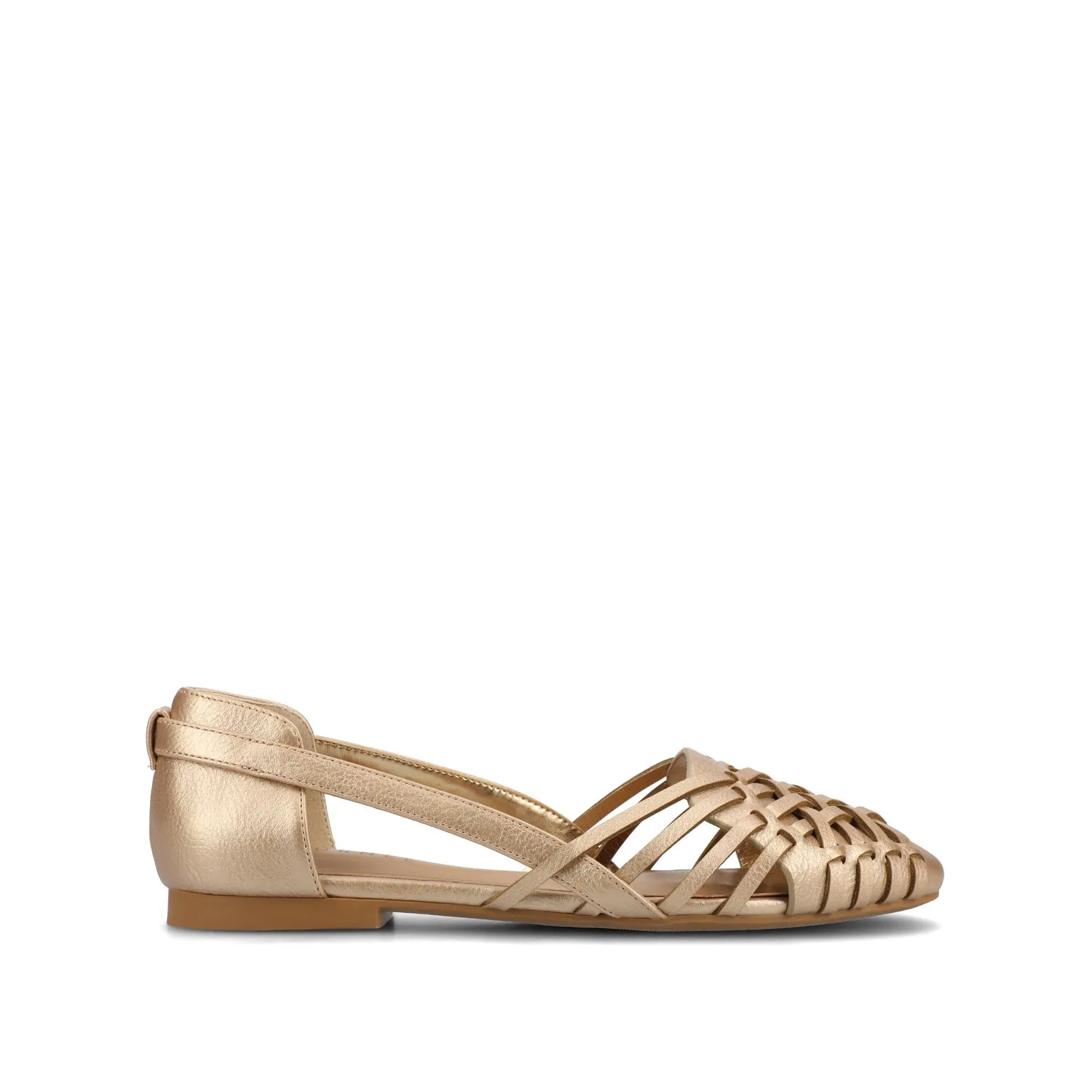 EKKO WOVEN FLATS IN METALLIC travel light