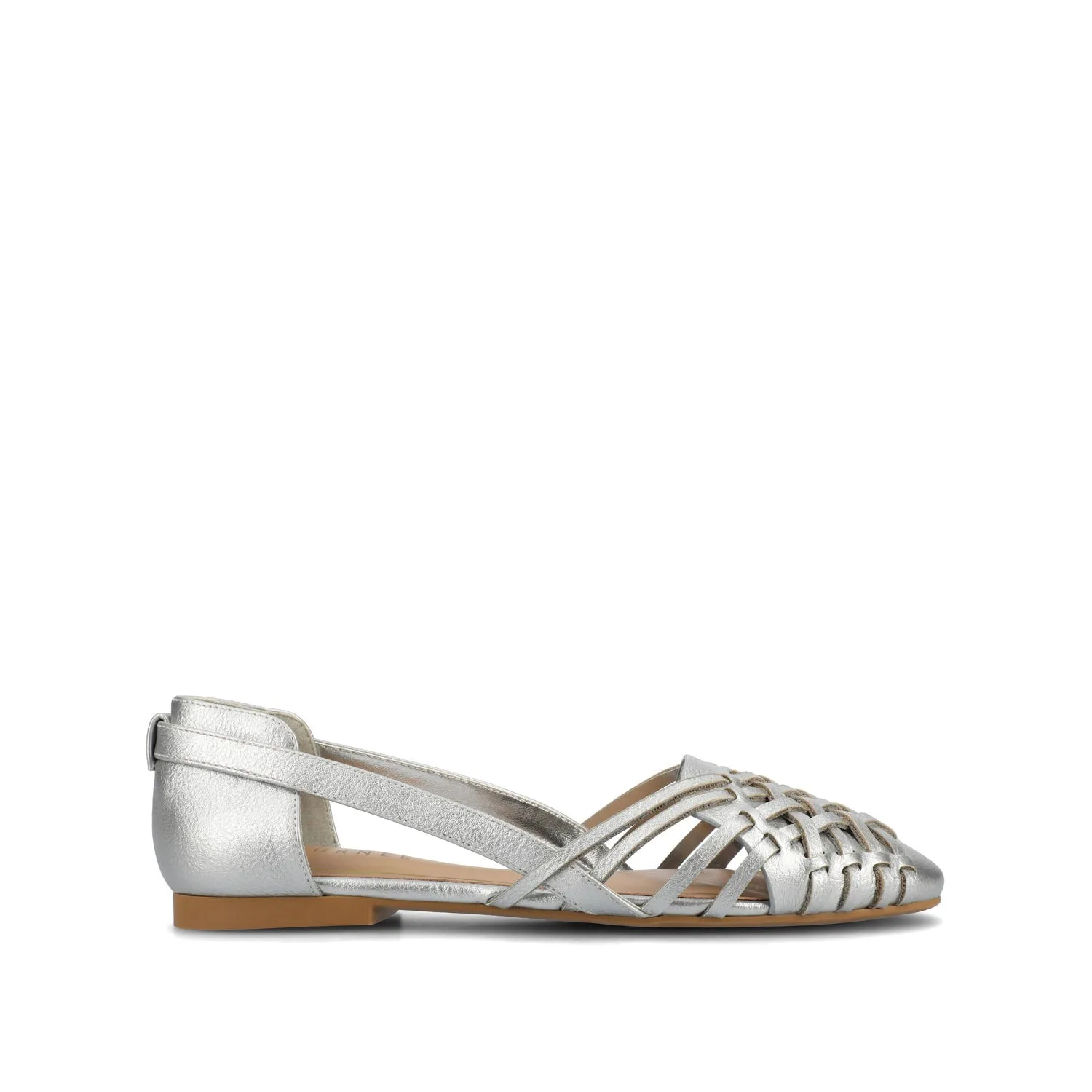 EKKO WOVEN FLATS IN METALLIC travel light