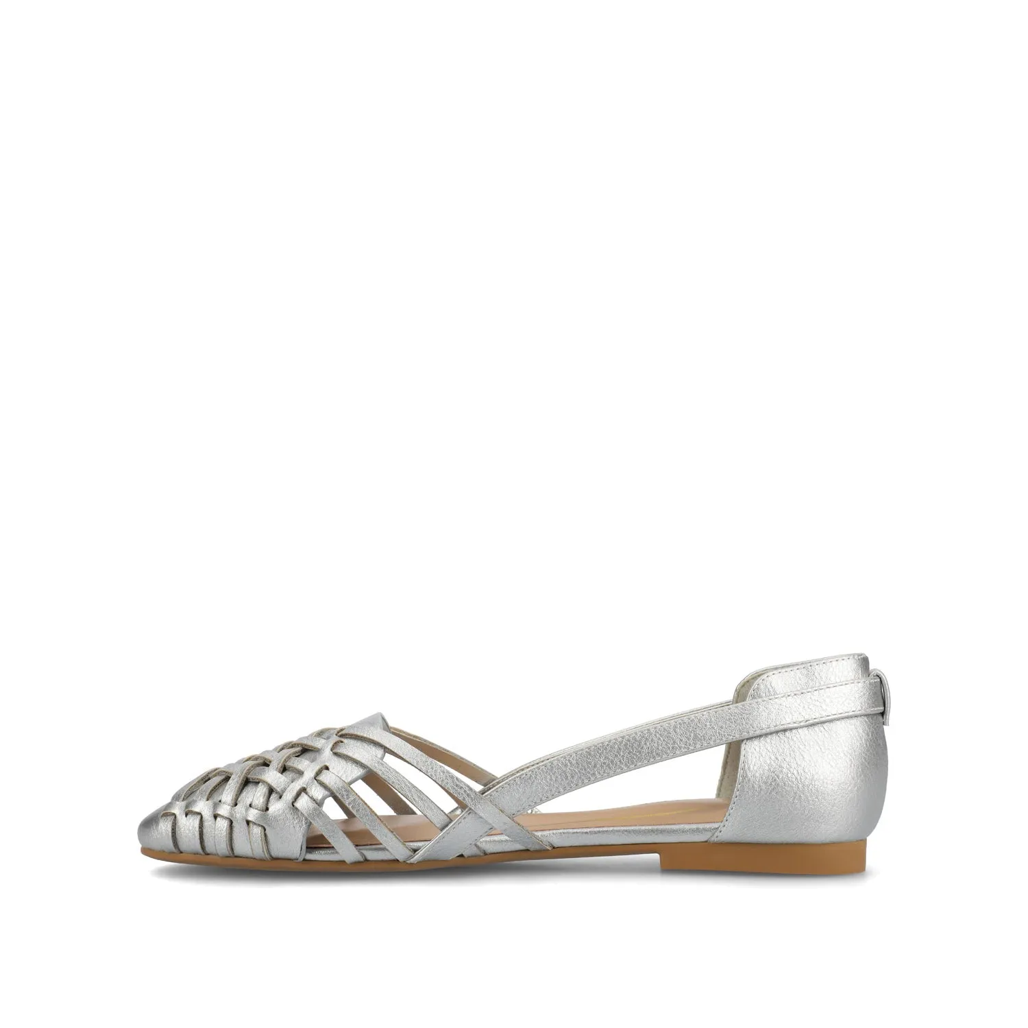 EKKO WOVEN FLATS IN METALLIC travel light