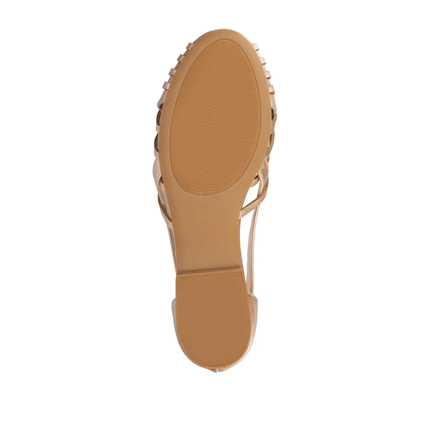 EKKO WOVEN FLATS IN METALLIC travel light