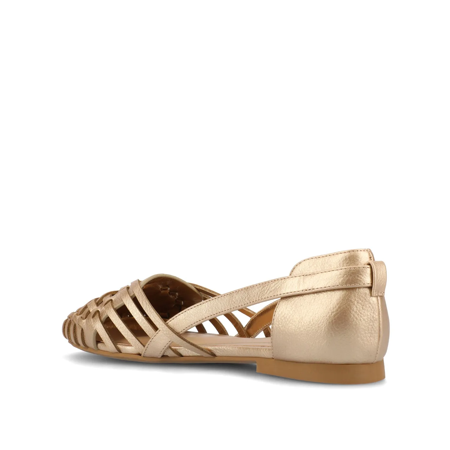 EKKO WOVEN FLATS IN METALLIC travel light