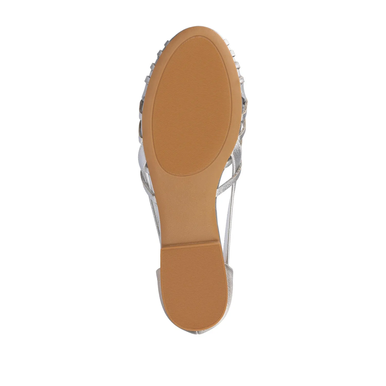 EKKO WOVEN FLATS IN METALLIC travel light
