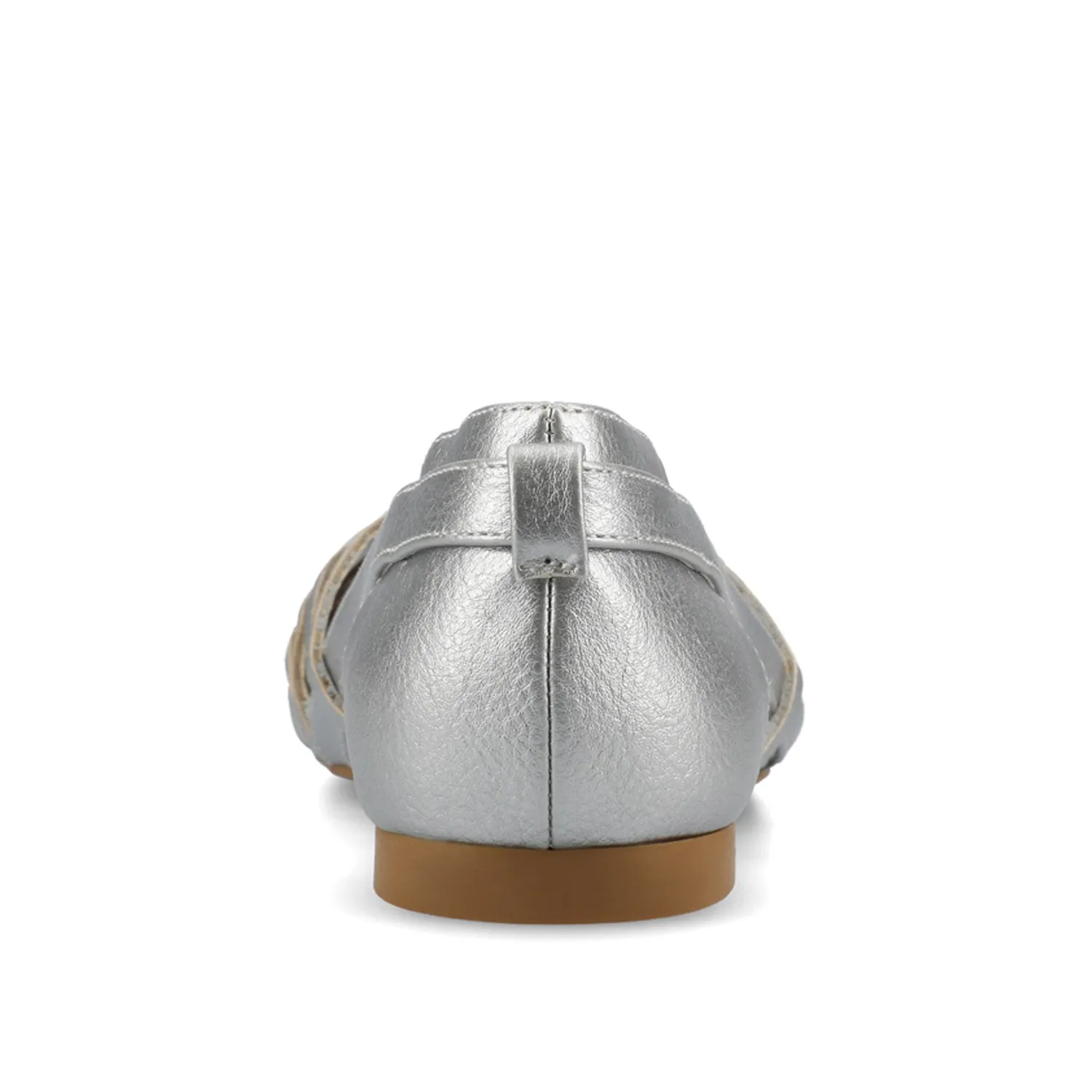 EKKO WOVEN FLATS IN METALLIC travel light