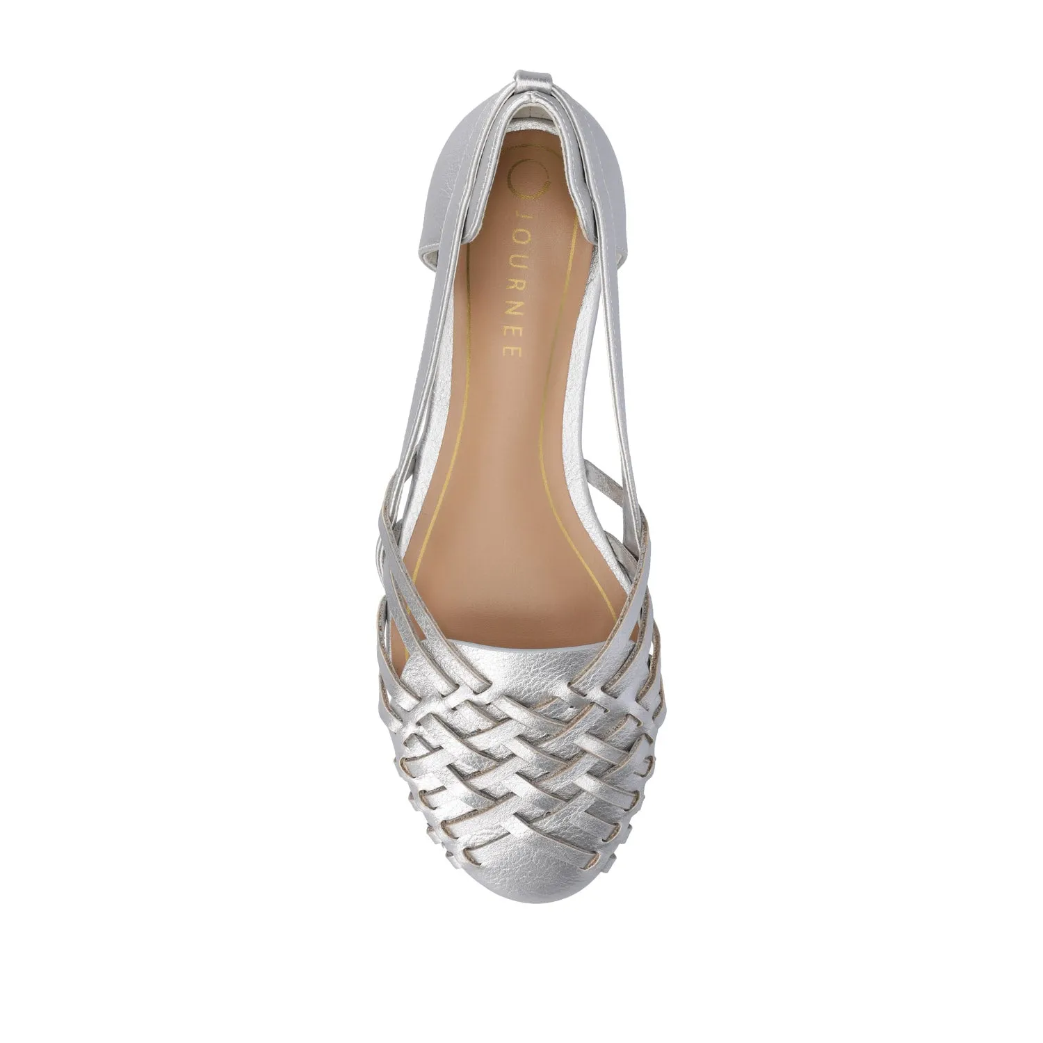 EKKO WOVEN FLATS IN METALLIC travel light