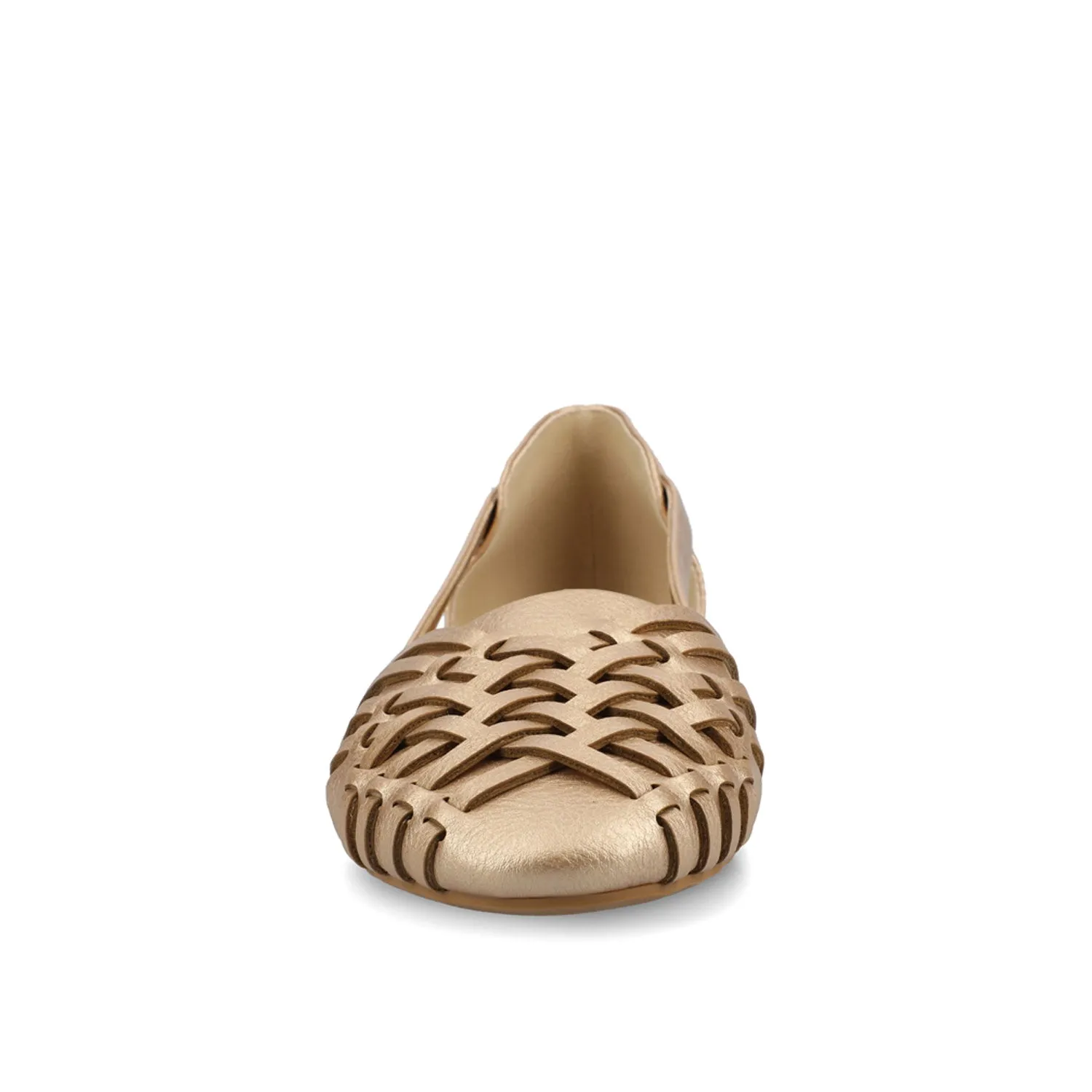 EKKO WOVEN FLATS IN METALLIC travel light