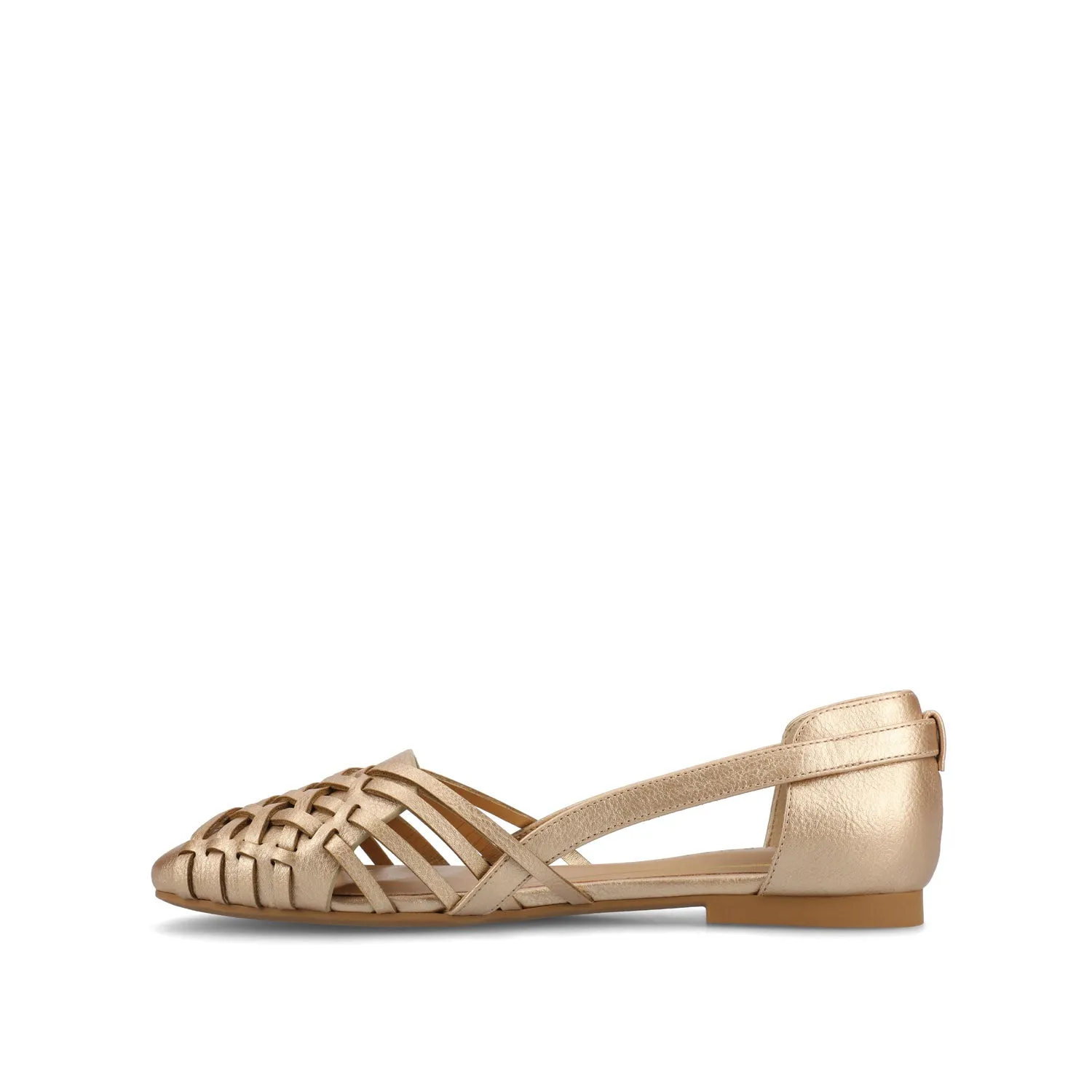 EKKO WOVEN FLATS IN METALLIC travel light