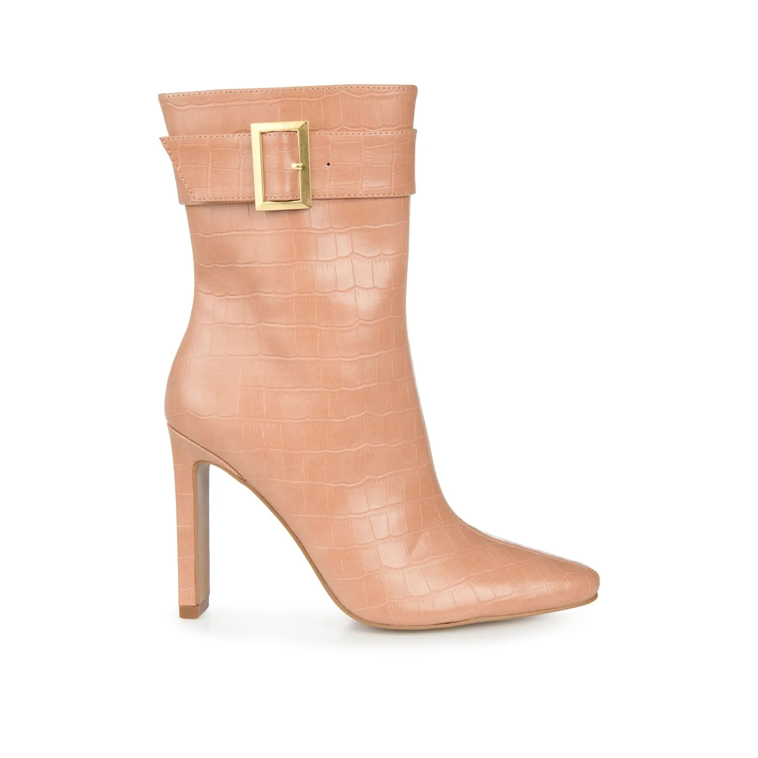 ELANIE ZIP UP BOOTIE IN FAUX CROCO stand long