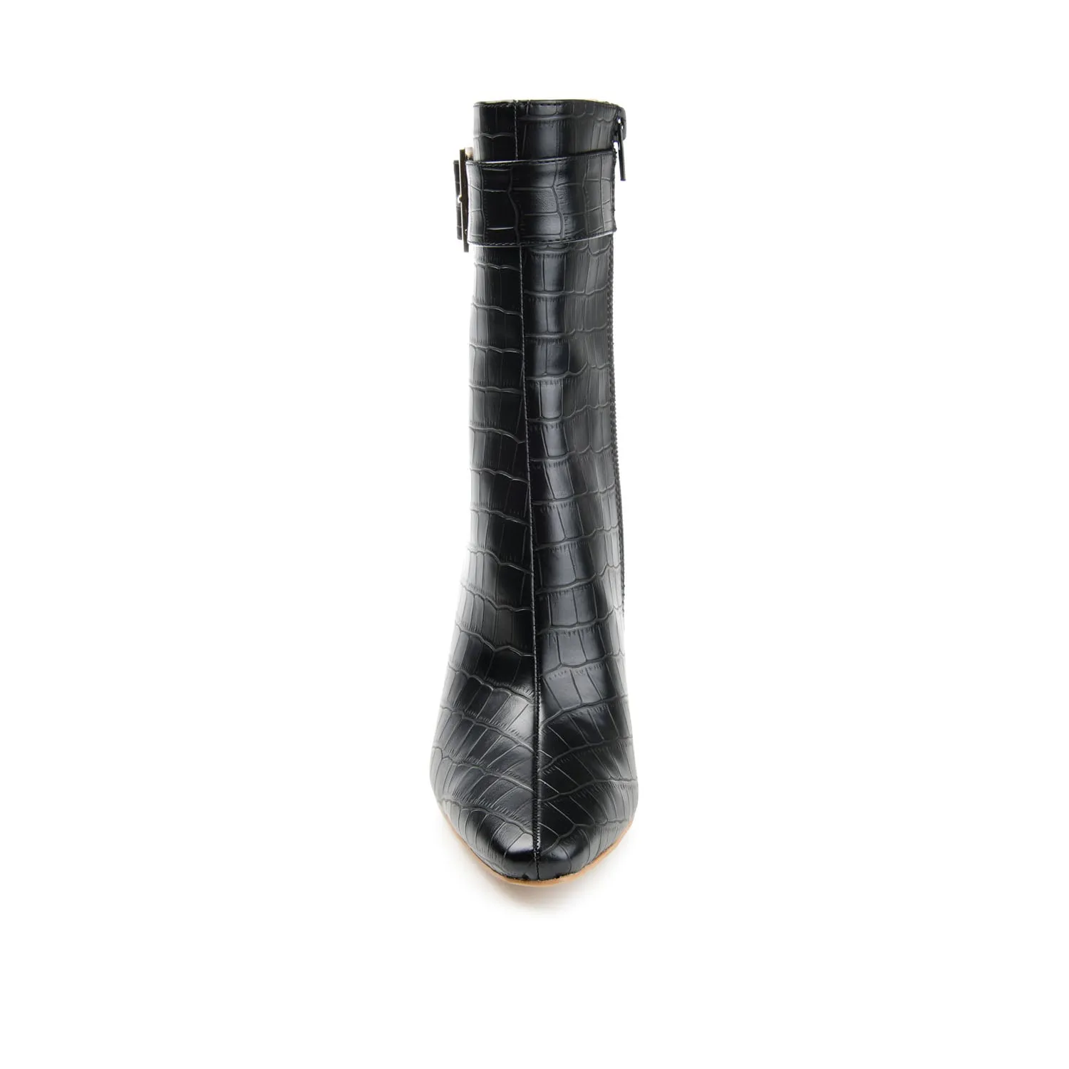 ELANIE ZIP UP BOOTIE IN FAUX CROCO stand long