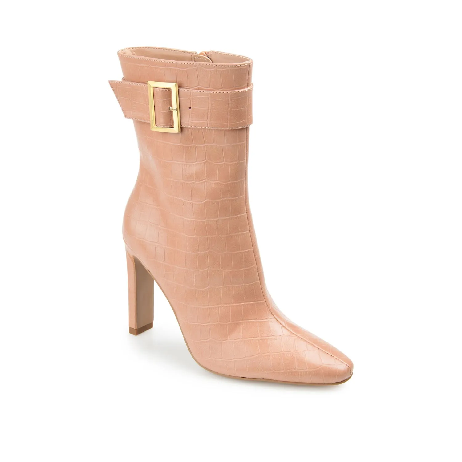 ELANIE ZIP UP BOOTIE IN FAUX CROCO stand long