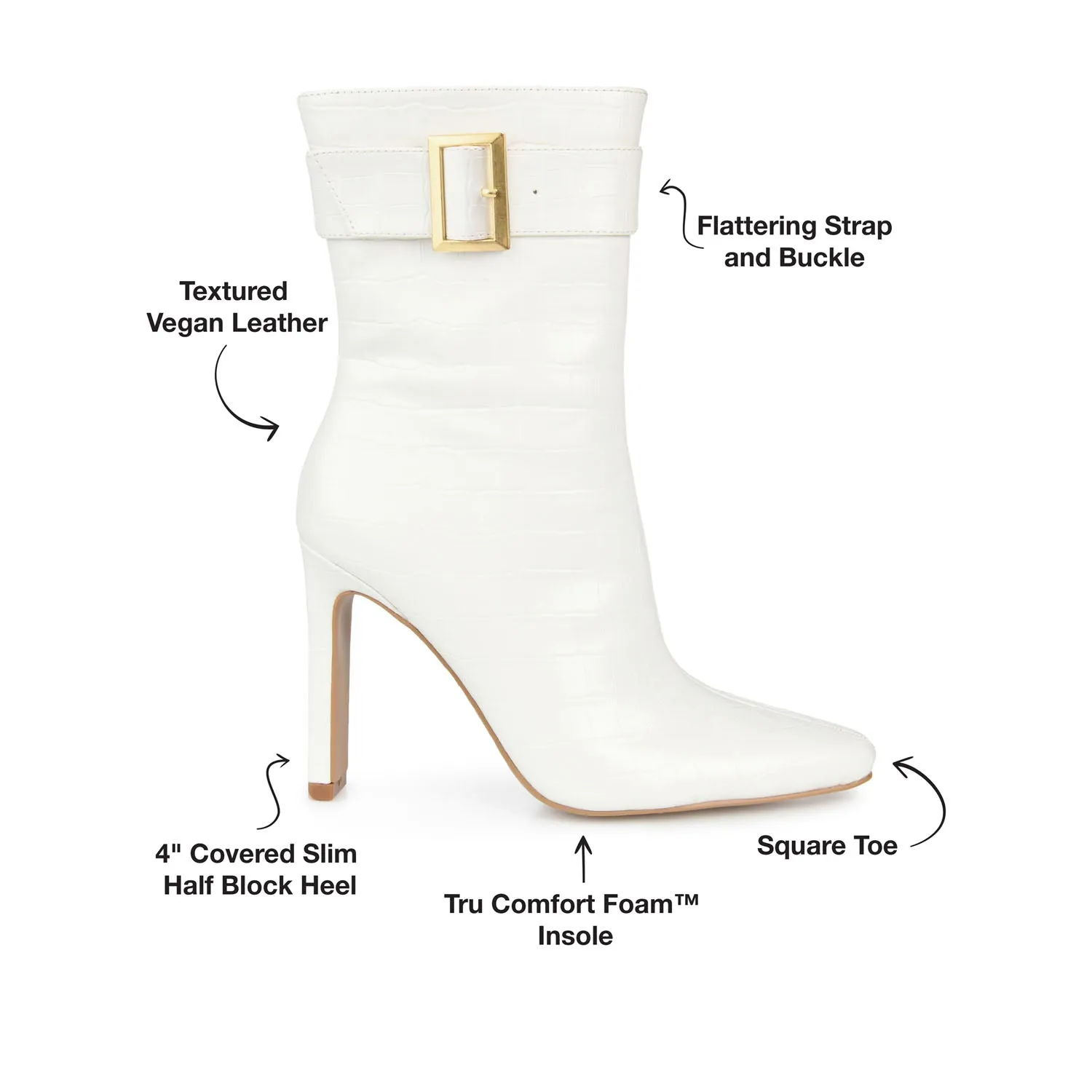 ELANIE ZIP UP BOOTIE IN FAUX CROCO stand long