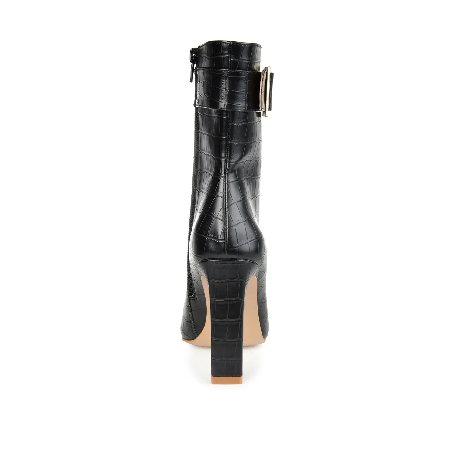 ELANIE ZIP UP BOOTIE IN FAUX CROCO stand long