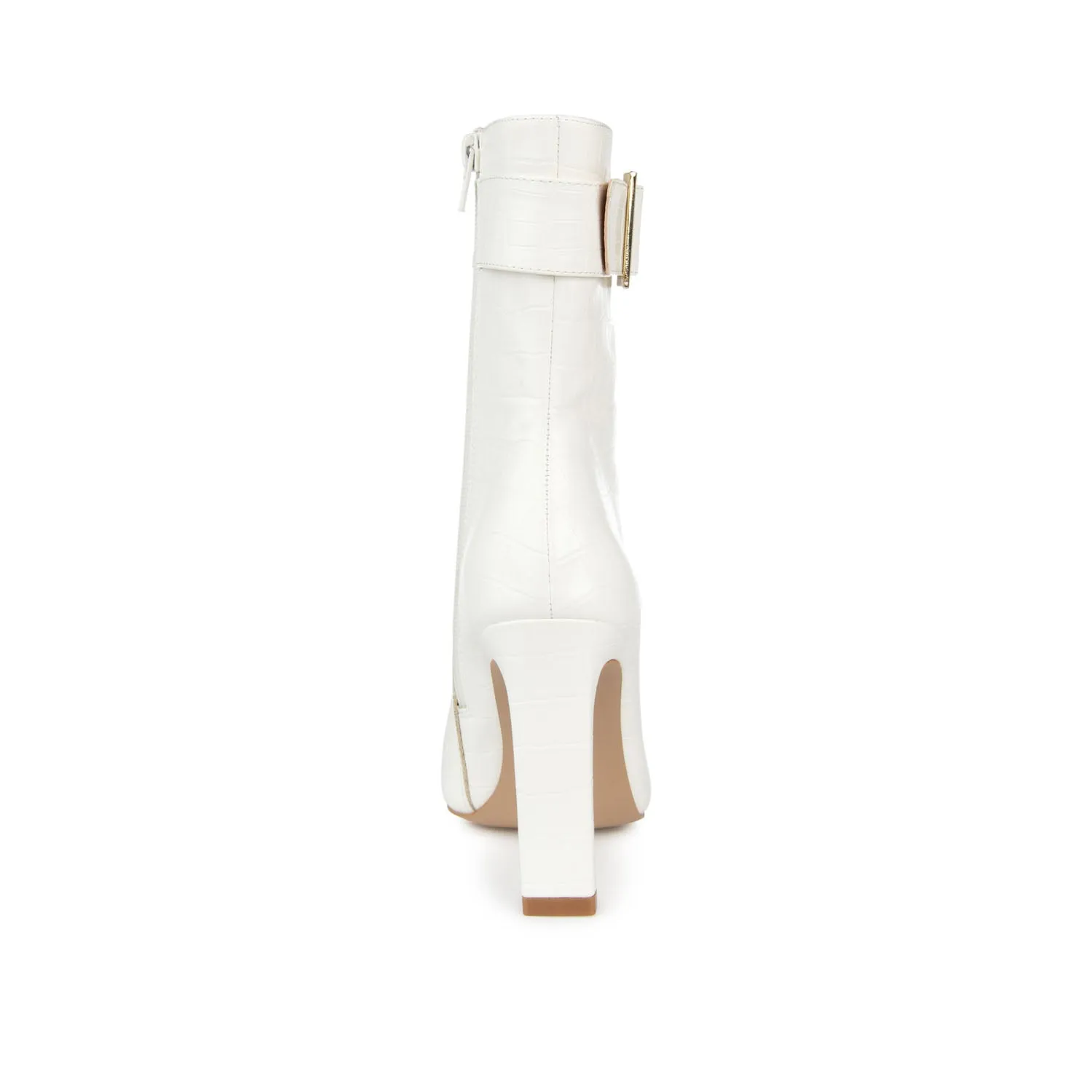 ELANIE ZIP UP BOOTIE IN FAUX CROCO stand long