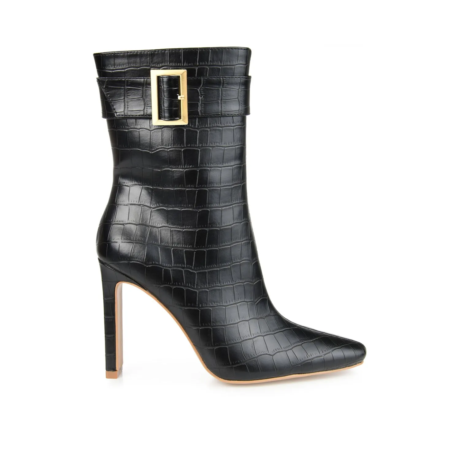 ELANIE ZIP UP BOOTIE IN FAUX CROCO stand long