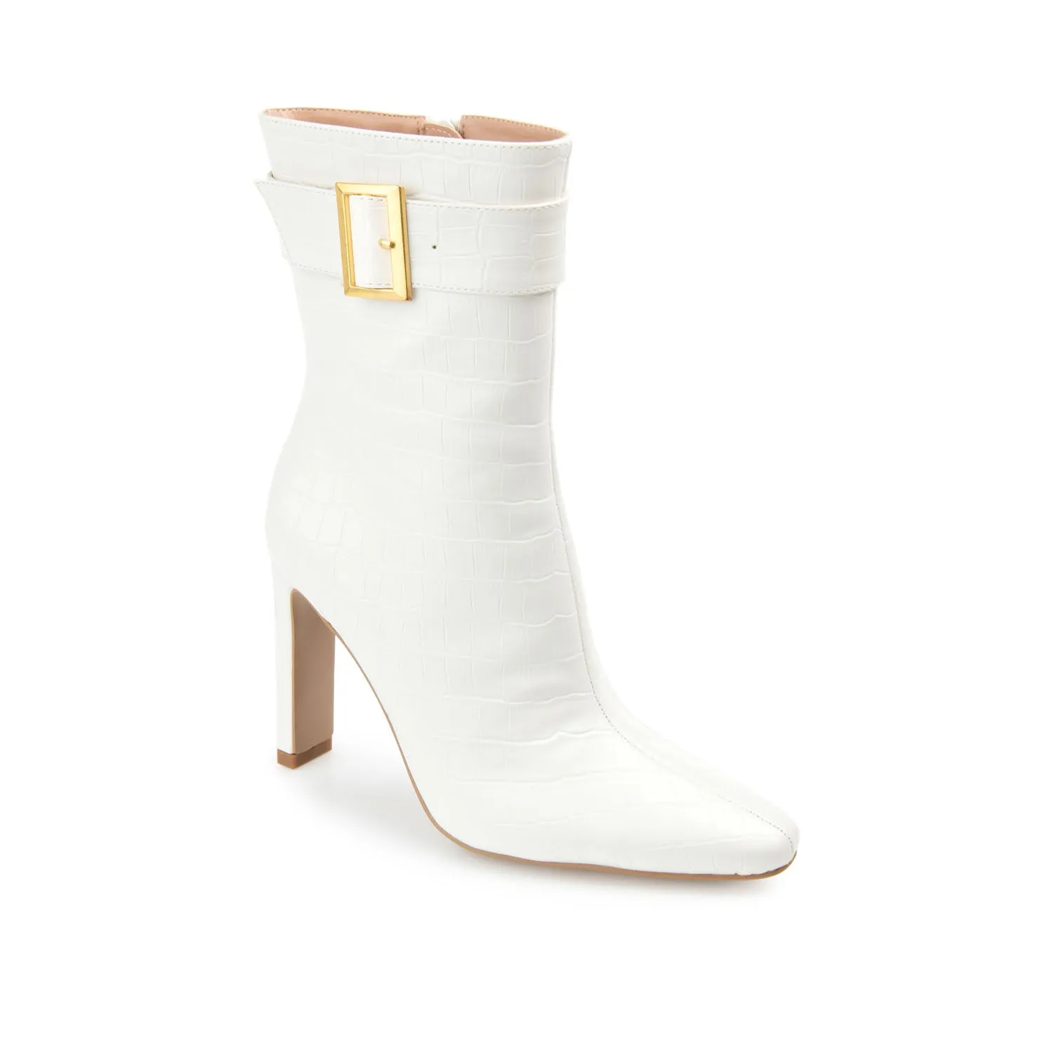 ELANIE ZIP UP BOOTIE IN FAUX CROCO stand long