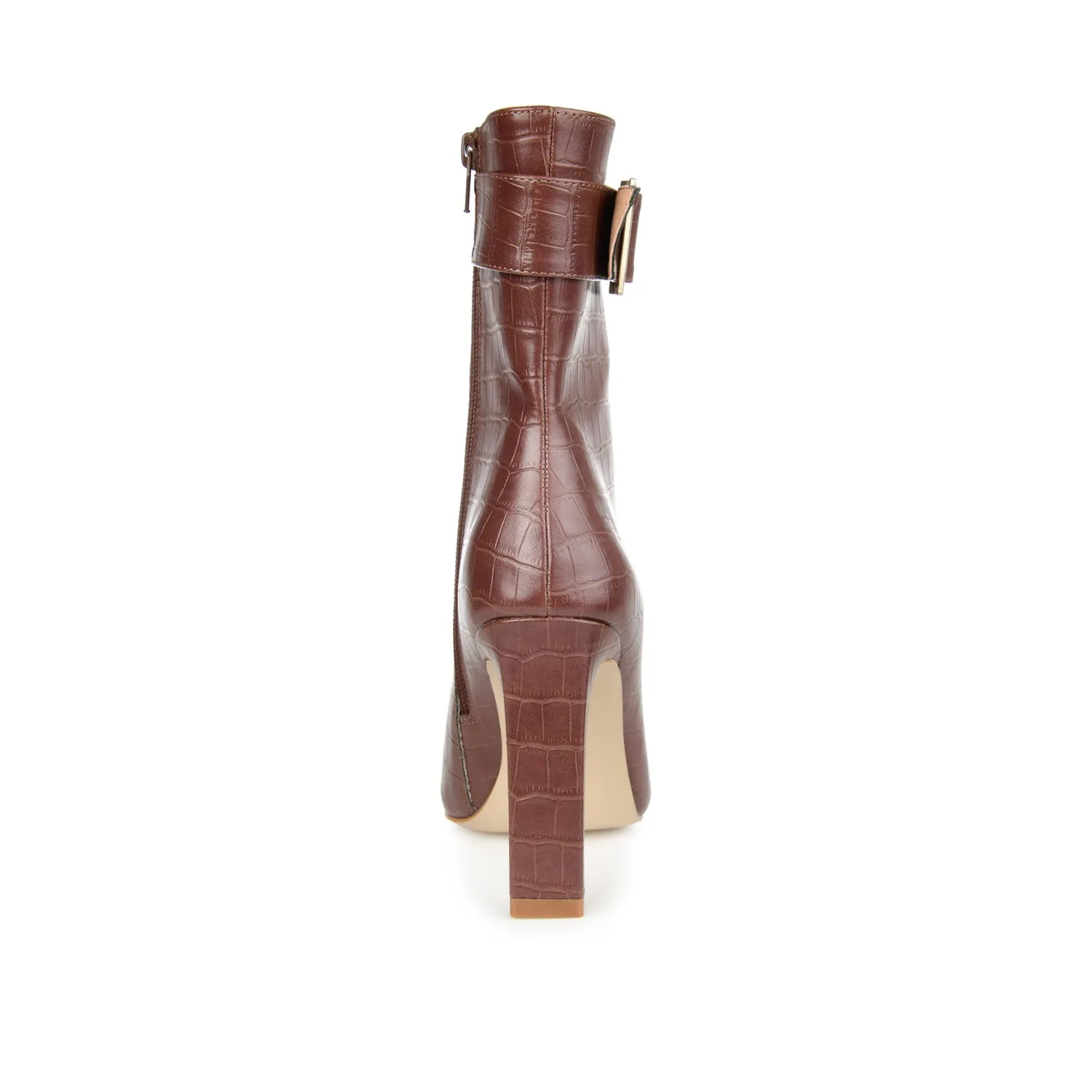 ELANIE ZIP UP BOOTIE IN FAUX CROCO stand long