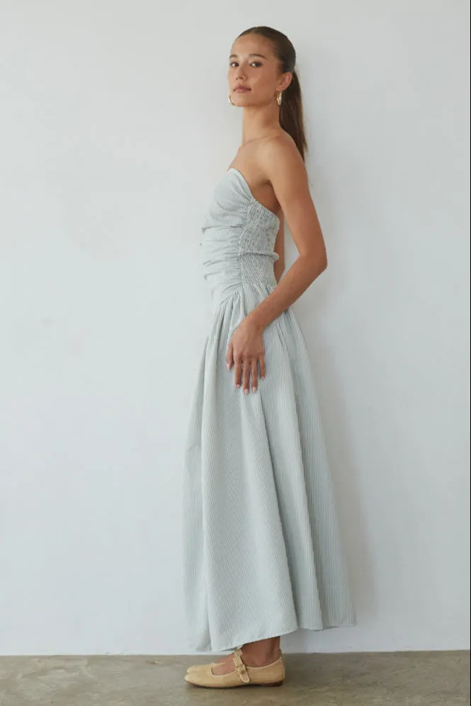Elara Striped Maxi Dress soft power